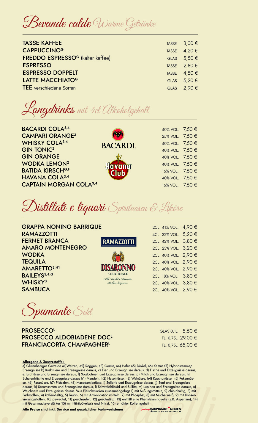 Tre Fratelli Ristorante Torgelow Speisekarte 8